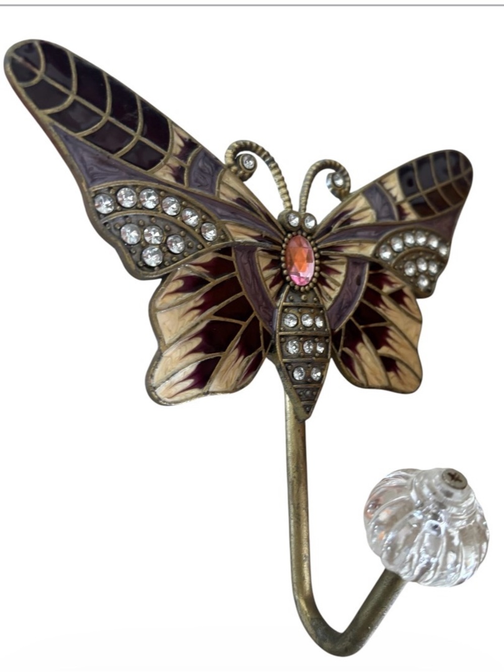 Decorative Butterfly Wall Hook in Purple and Gold - Unbranded